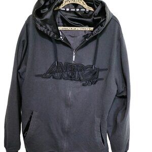 (M156) ANSR Racing Bike Black Zipper Front Jacket Size XL